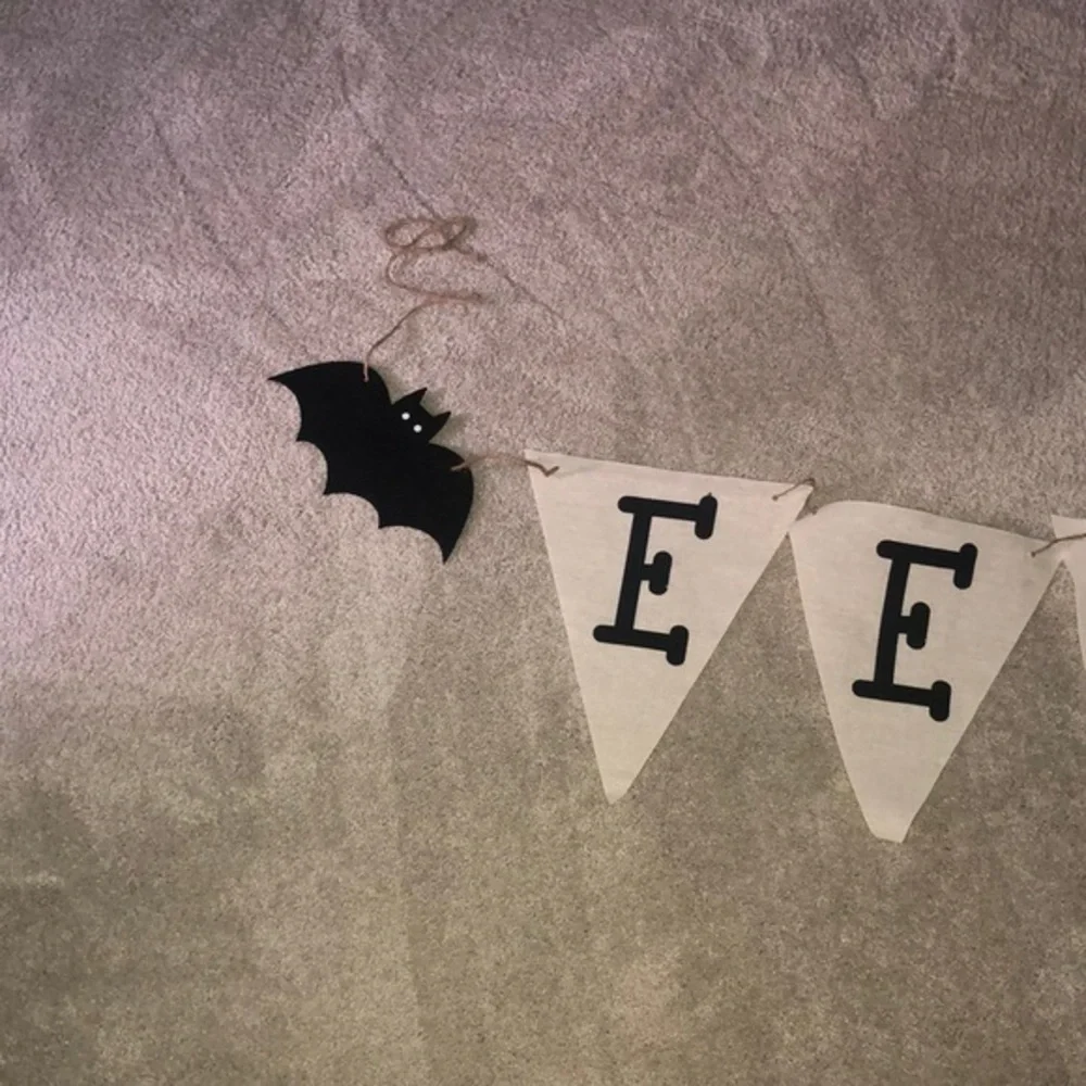 EEK Halloween‎ Burlap Flag Garland Banner 7 Ft Bats